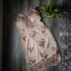 NWT super sexy blush pink sequin dress